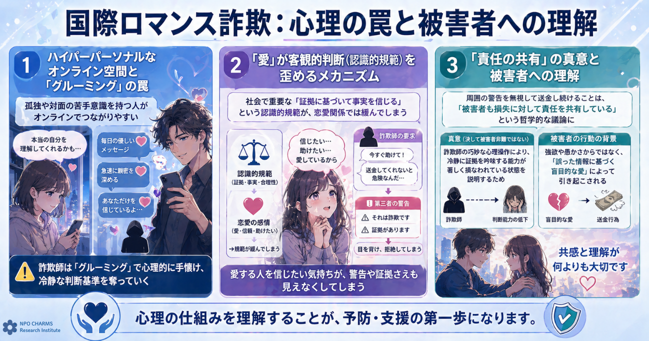 国際ロマンス詐欺：心理の罠と被害者への理解