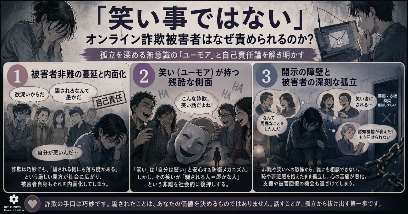 笑い事ではない：オンライン詐欺被害者の非難