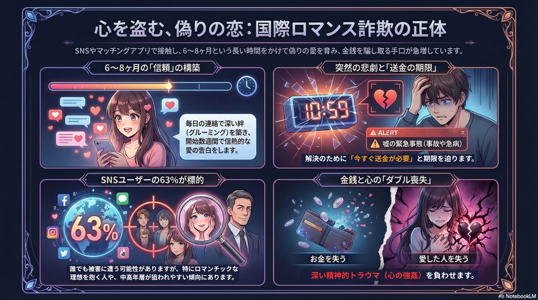 なぜ人はオンラインロマンス詐欺に騙されるのか？〜詐欺師の巧妙な手口と被害者の心理的特徴〜