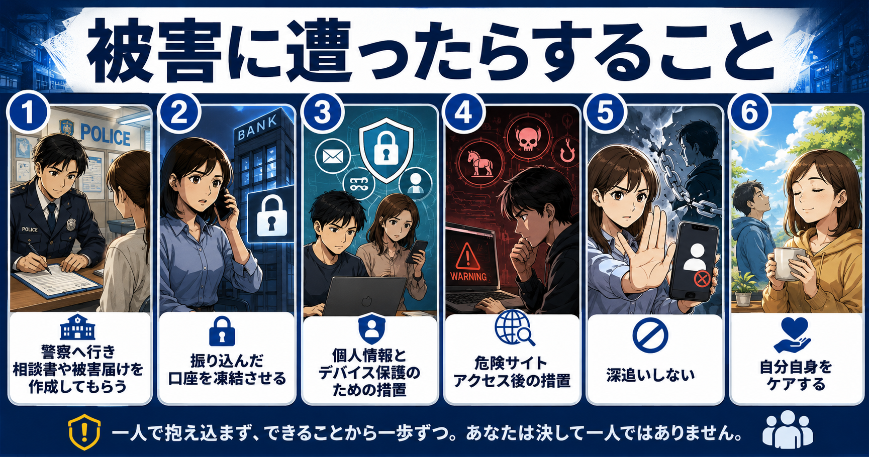 被害に遭ったらすること